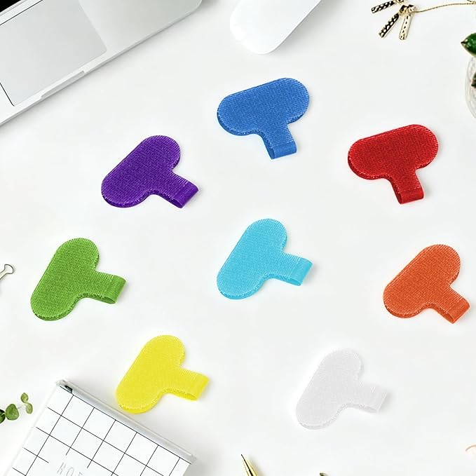 Cable Lables Tags: 32 Pcs Multi Color Write On Cord Tags Wire Organizer Ties for Cable Management and Identification