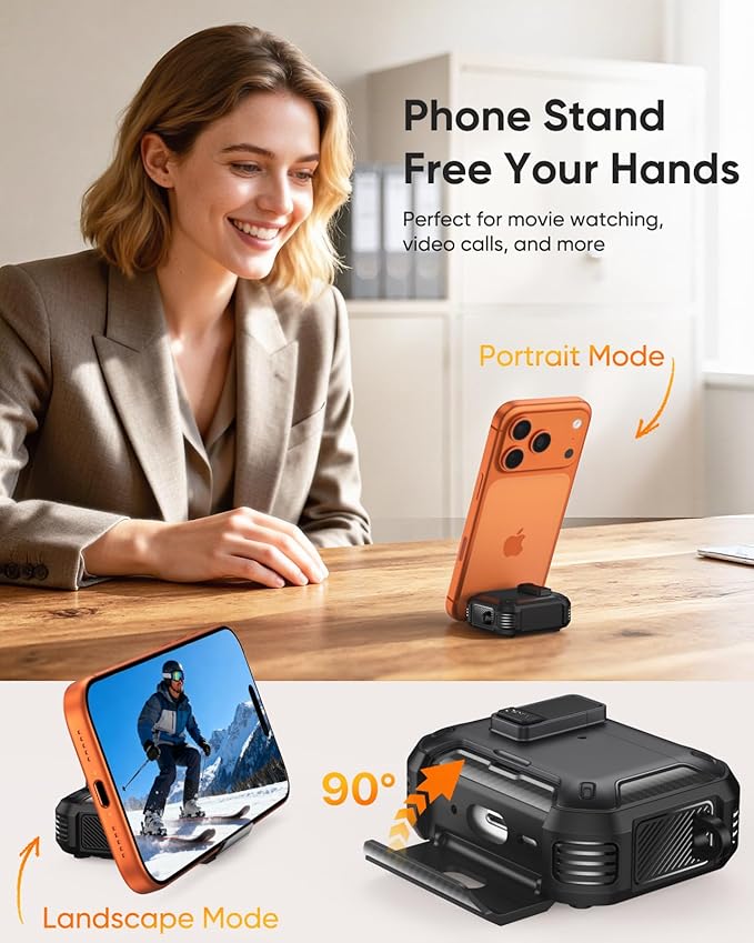 MoKo for AirPods Pro 3 Case with Lock 2025 - Compatible with MagSafe, Phone Stand & Auto Pop-up for AirPods Pro 3rd Generation Case, Military-Grade Protective Cover with Cleaner Kit, Black