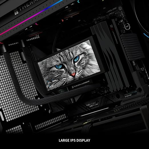 Thermalright Trofeo Vision 360 ARGB Black CPU Liqud Cooler,6.86-inch Magnetic IPS LCD Screen with 2400x1080 Resolution,Free to DIY a Variety of Themes,Liquid CPU Cooler for AM4/AM5,Intel lga1700/1851