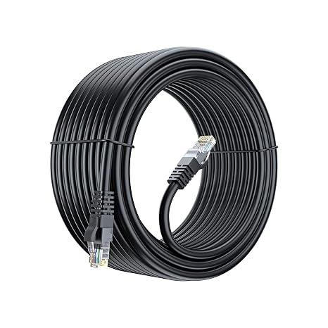 Maximm Cat6 Ethernet Cable 50 Ft, 10 Gbps 550 MHz, Snagless RJ45, Black