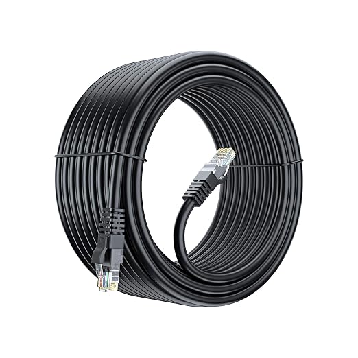 Maximm Cat6 Ethernet Cable 50 Ft, 10 Gbps 550 MHz, Snagless RJ45, Black