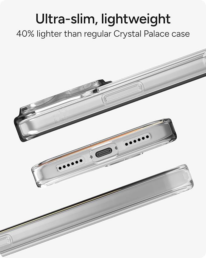 ZAGG Crystal Palace Lite Case for iPhone 17 Pro Max - Clear, Drop Protection (10ft/3m), Ultra-Slim & Lightweight, Sleek & Minimalistic Phone Case with Transparent Design, Anti-Yellowing Technology