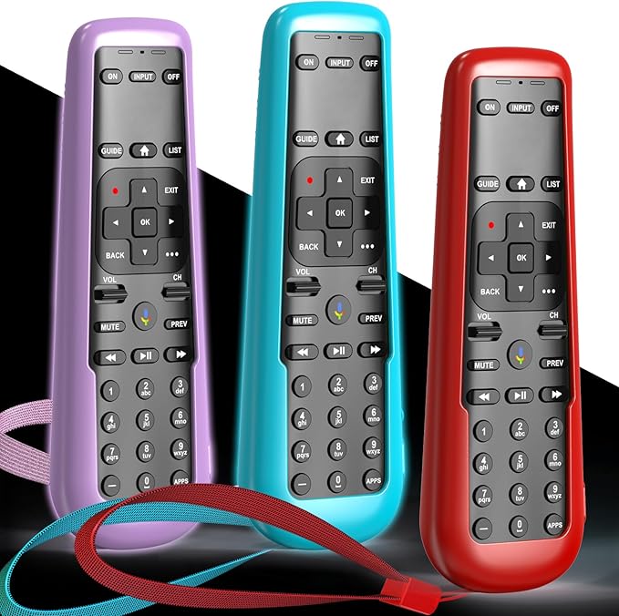 3PACK Case for DirecTV Remote, Cover for AT&T TV Now Receiver C71KW / RC82V Voice Remote Control Skin Sleeve Purple Blue Red