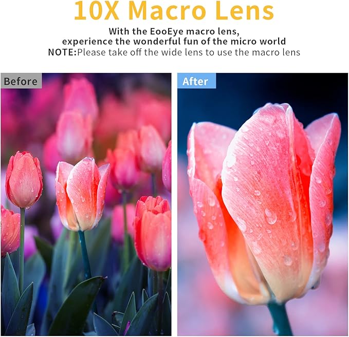 Iboolo&EooEye 2-in-1 Creative 18mm HD Wide Angle & 10x Macro Additional Lens Set for Sony ZV1/Sony ZV-1 Camera with Extension Tube,Bayonet Mount Lens Adapter,Drawstring Pocket