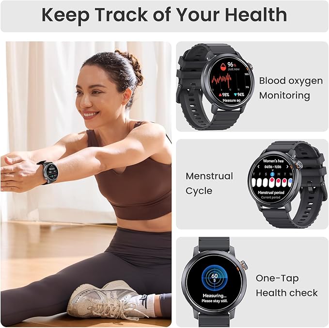 KOSPET Smart Watch for Men, 25 Days Battery, 1.43" AMOLED Smartwatch for iPhone&Android, IP68 Waterproof, 24/7 Heart Rate & Sleep Monitor, 170+ Sport Modes, Bluetooth Call (Answer/Make)