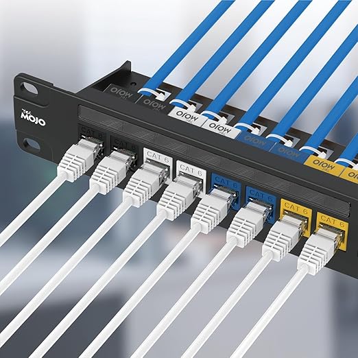 Tecmojo UL Listed 1000 Mbps Cat6 Keystone Jack Insert 100 -Pack, 90 Degree Punch Down RJ45 Keystone Jack Adapter Slim Profile for Patch Panel & Wall Plate, White