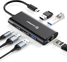 UtechSmart USB C Hub,Ethernet Multiport 6 in 1 USB C to HDMI Adapter Black - Image 1