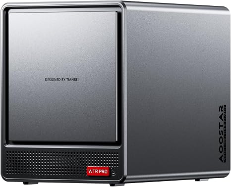 AOOSTAR WTR PRO AMD R7 5825U 4+2 Bays Desktop NAS Without RAM/SSD/OS,with 2*M.2 Slots, 2 * 2.5GB LAN，Supports 3-Screen 4K Display Home Sever/Mini Home Lab