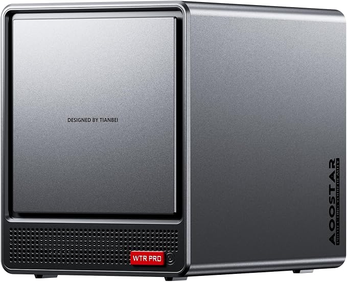 AOOSTAR WTR PRO AMD R7 5825U 4+2 Bays Desktop NAS Without RAM/SSD/OS,with 2*M.2 Slots, 2 * 2.5GB LAN，Supports 3-Screen 4K Display Home Sever/Mini Home Lab