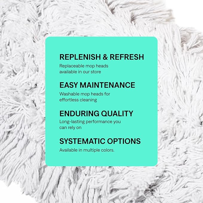 Commercial Dust Mop – 60 Inch Floor Sweeper for Hardwood, Reusable Cotton Mop Head, Extendable Handle, Dry Mop for Floor Cleaning & Janitorial Supplies