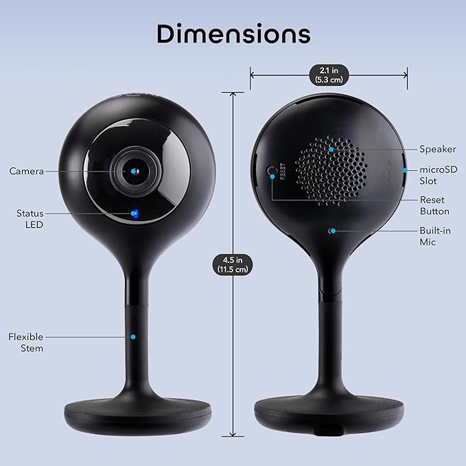 Geeni Look 2K 4MP Smart Indoor Security Camera 2-Pack – 1440p Ultra HD WiFi Pet & Baby Monitor with 2-Way Audio, Motion Detection Zones, 10m Night Vision, & USB-C Power