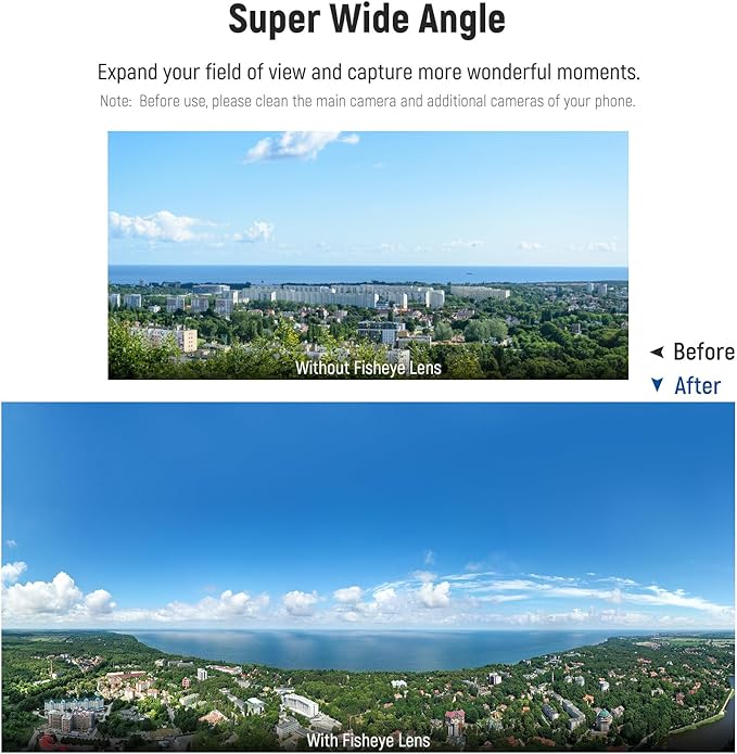NEEWER 8mm Fisheye Lens with 220 Wide Angle & 17mm Thread Phone Lens Clip, Also for 17mm Threaded Phone Cage/Case/Clamp/Backplate, LS-29 PRO