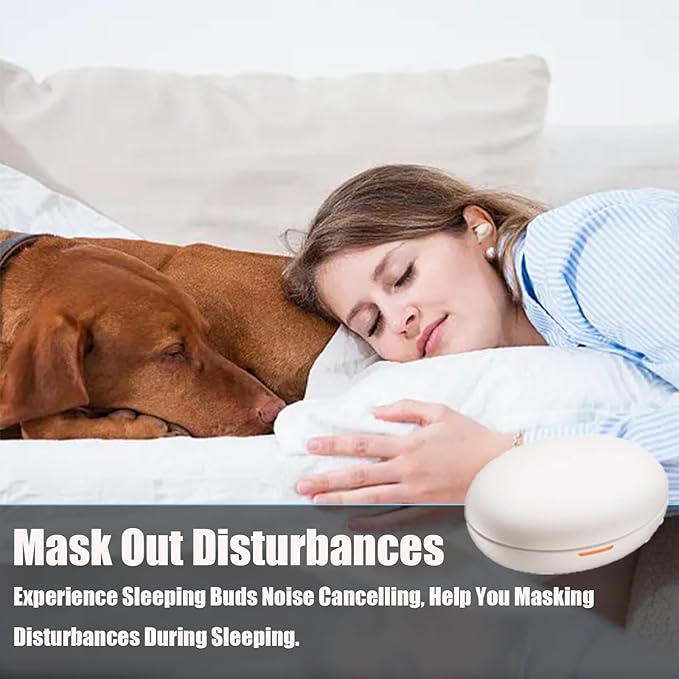 Sleep Headphones Sleep Headphones Wireless Bluetooth 5.3 Sleep Earbuds for Side Sleepers Sleep Earbuds Noise Cancelling Invisible Earbuds Comfortable Wireless Headphones White