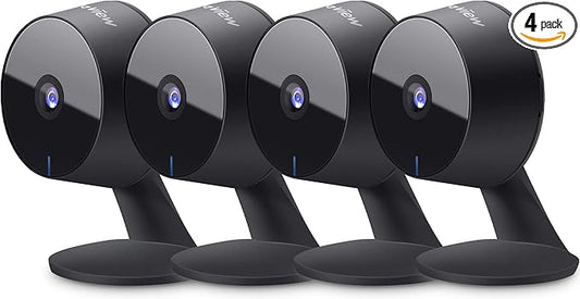 LaView Security Cameras 4pcs, Home Security Camera Indoor 1080P, Wi-Fi Cameras Wired for Pet, Motion Detection, Two-Way Audio, Night Vision, Phone App, Works with Alexa, iOS & Android & Web Access