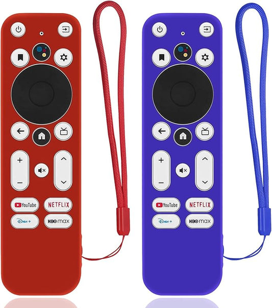 2PCS Cover for Onn Android TV Remote, Shockproof Anti-Dirty Silicone Case Compatible with Onn TV 4K UHD Stick TV Box 100024646 100026240 Remote an-ti Lost Anti-Slip Skin-Friendly