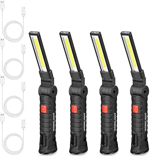 Honoson 4 Pcs COB Work Light Rechargeable Magnetic 360 Rotate,Small