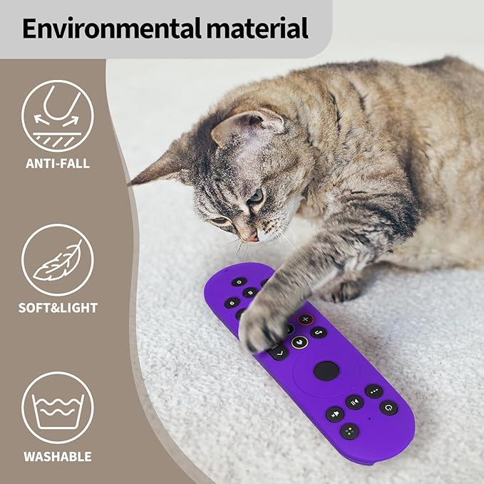 Hi Color Silicone Cover for XR100 Xfinity Xumo Stream Box Remote Cover Xumo Streaming Box Remote Case Shockproof Anti-Slip Silicone Sleeve with Lanyard (Purple)
