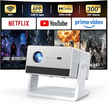 HAPPRUN 1500 ANSI 4K Decoding Outdoor Projector with Built-in Streaming App