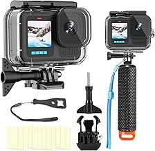 Compatible for Go Pro Hero 13 12 11 10 9 Black Waterproof Housing Case 60M/196FT Protective Underwater Diving Case Shell with Cameras Handle Mount Accessories Kit - Image 1