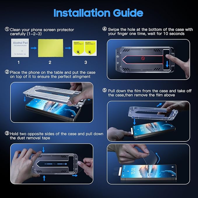 Uyiton UnBreak-Glass for Samsung Galaxy S25 Ultra Matte Screen Protector, [Ultrasonic Fingerprint Support][Anti- Glare][9H Tempered Glass] Scratch-Resistant Bubble-Free, 2 Pack