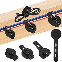 12Pcs Silicone Cable Straps, Self Adhesive Cable Management Under Desk, Reusable Cable Clip, Wire Organizers for Cords, Cord Holder for Home, Kitchen, Office, Bedroom, Car (Black) - Image 1