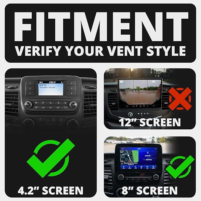 Tackform Link Vent Mount Magnetic Phone Holder - Compatible with MagSafe, 2020-2025 Ford Transit (Excluding Connect) | Not for Use with Factory 12" Screen | All Metal | Professional Grade, Heavy-Duty