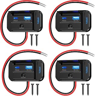 USB Outlet Panel 4-Pack - 54W Fast Charging Type-C PD 36W + USB-A QC 3.0 18W 12V/24V Surface Mount for RV Marine Truck Bus Golf Cart - Image 1