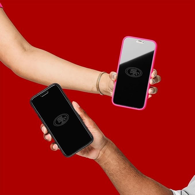NFL San Francisco 49ers Privacy Screen Protector for iPhone 13 Pro Max,14 Plus - with Disappearing Logo - Scratch-Resistant and Easy-to-Install Screen Protectors (Includes Installation Tray)