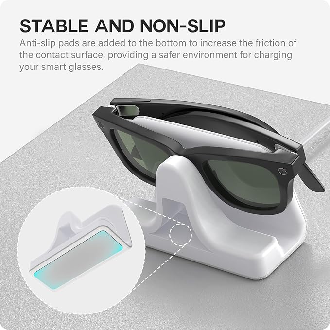TUSITA Charging Stand & Cable Compatible with Ray-Ban Meta (Gen 1 2) Smart Glasses, USB-C