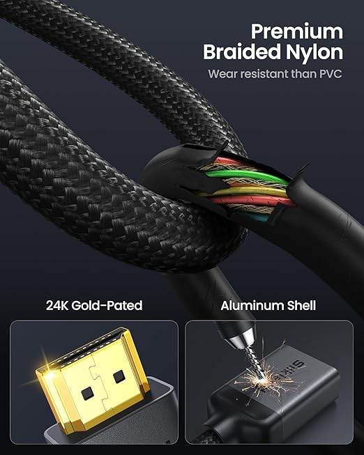 Silkland 8K HDMI Extension Cable Short 1.6FT/0.5M HDMI Extender 2.1, 8K@60hz 4K@120hz Hdmi Male to Female Adapter, Ultra High Speed 48Gbps Extensor Cord Compatible with Fire Stick Roku TV Blu-Ray PS5