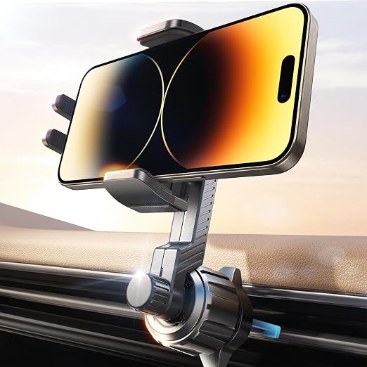 LISEN Universal Phone Holders for Your Car, [Never Fall Off] Car Vent Cell Phone Mount [Big Phone Friendly] Gifts Accessories for Women Men fit iPhone 17 16 15 14 13 12 All Smartphones, Black