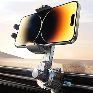 LISEN Universal Phone Holders for Your Car, [Never Fall Off] Car Vent Cell Phone Mount [Big Phone Friendly] Gifts Accessories for Women Men fit iPhone 17 16 15 14 13 12 All Smartphones, Black