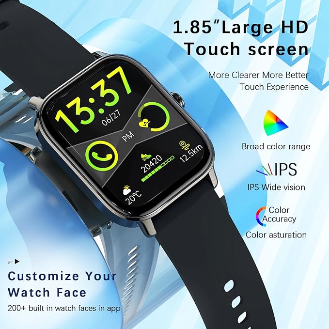 Smart Watch for Women Men Fitness: Make Answer Call Digital Mens Watches Waterproof Running Smartwatch for Android Phone iPhone Samsung Compatible Heart Rate Monitor SpO2 Pedometer Step Tracker