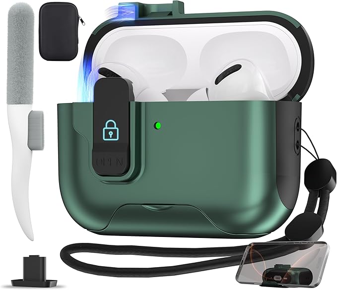 Maxjoy for AirPods Pro 3 Protective Case with Cleaning Kit, Military Hard Case with Lock Shock-Absorbing, Deep Blue