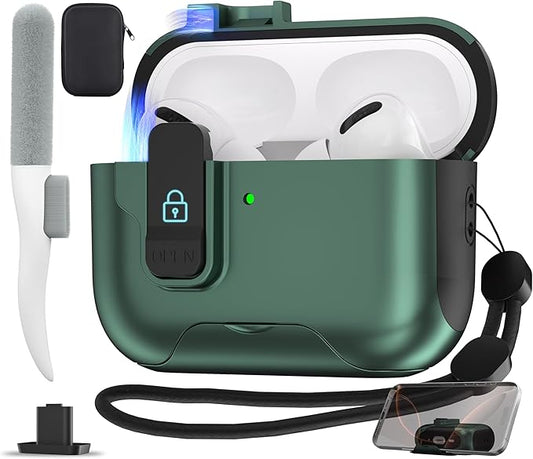 Maxjoy for AirPods Pro 3 Protective Case with Cleaning Kit, Military Hard Case with Lock Shock-Absorbing, Deep Blue