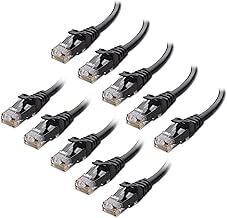Cable Matters 10Gbps 10-Pack Snagless Cat 6 Ethernet Cable, 7ft, Black - Image 1