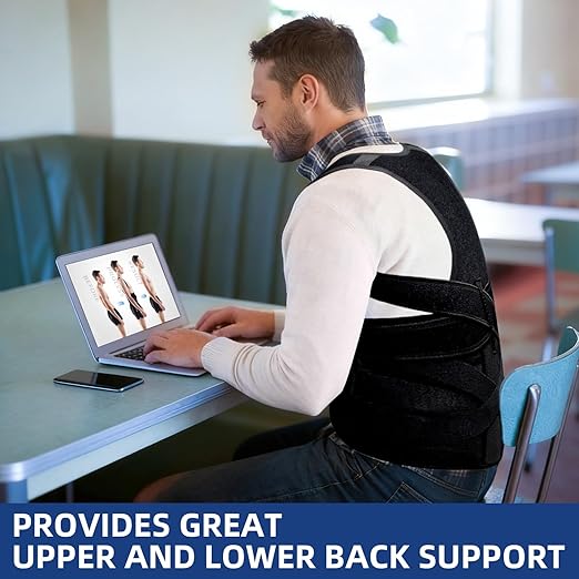 Upgraded Posture Corrector for Women & Men, Back Brace for Upper/Lower Back Pain, Herniated Disc, Sciatica，Adjustable Support & Bionic Panel M (29"-34")