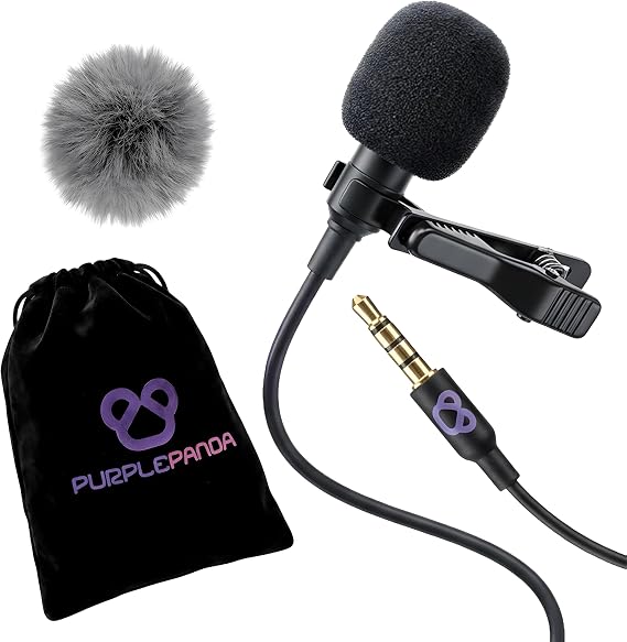 Purple Panda Lavalier Microphone for GoPro, DJI, Insta360 Mic Adapters