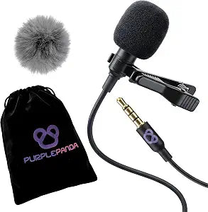 Purple Panda Lavalier Microphone for GoPro, DJI, Insta360 Mic Adapters