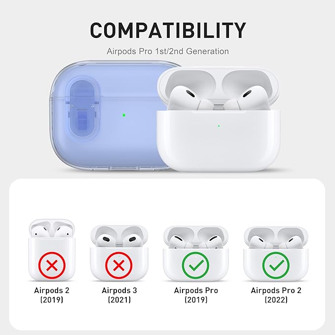 Valkit Compatible AirPods Pro Case, Clear with Cleaner Kit, Soft TPU Protective Cover, Shockproof for AirPods Pro Gen 2/1