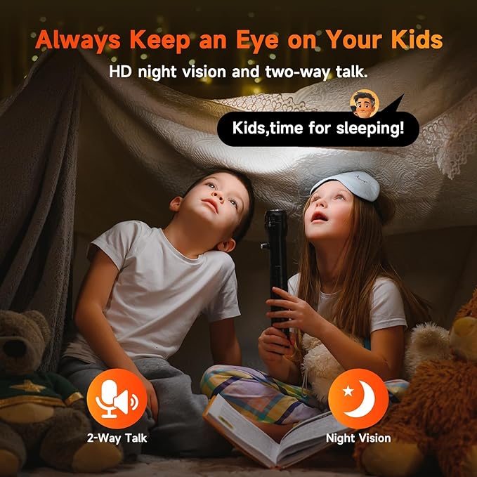 Hawkray 360° Dual Lens Smart Security Camera,2K HD Camera,Support 2.4G/5G,Dual-Band WiFi,Color Night Vision,Motion Detection for Baby and Pet Monitoring,Support Cloud and SD Card Storage.