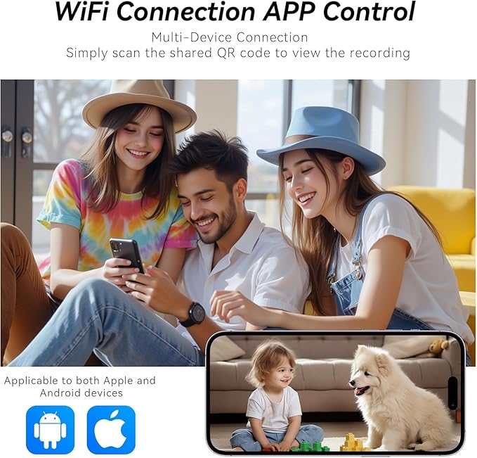 Mini Spy Camera WiFi Home Security Hidden Cam Wireless Battery Camera Bluetooth Camera Nanny Cam with Phone App Remote Monitor Video Recording Night Vision Motion Detection