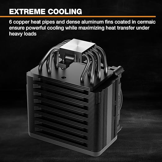 be quiet! Dark Rock 5 CPU air Cooler | Extremely high Cooling Performance | 6 high-Performance Heat Pipes | Silent Wings 4 120mm PWM Fan | high RAM and VRM Cooler Compatibility | BK035