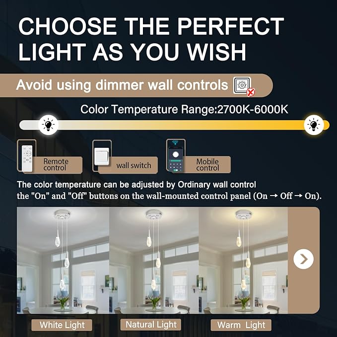 3-Lights Crystal Pendant Light Kitchen Islan Silver Hanging Chandelier Teardrop Crystal Pendant Light Fixture for Dining Room, Living Room,Kitchen lsland, Foyer