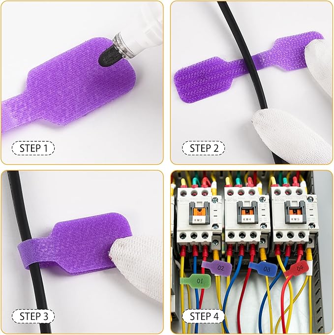 30Pcs Cable Cord Labels, Purpose Cable Tags Handwriting Reusable Wire Labels, Electronic Cable Identification Tags for Wire Management and Identification (Rectangle A)
