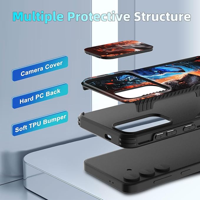 for Galaxy S26 Case Built in Slide Camera Lens Cover,Heavy Duty Shockproof Protection Dual Layer Case for Samsung Galaxy S26 6.3" 2026,Cool Wolf