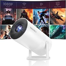 WISHOLY Mini Projector with WiFi and Bluetooth, Portable Movie Projector with 180° Rotatable, 1080P HD Supported, Auto Vertical Keystone, Compatible with Smartphone, TV Stick, Laptop, HDMI, USB - Image 1