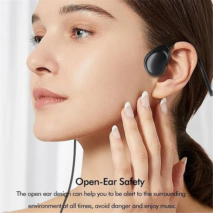 Air Conduction Open Ear Headphones,3.5MM Wired Headphones and Built-in Microphone Suitable for Outdoor Activitie