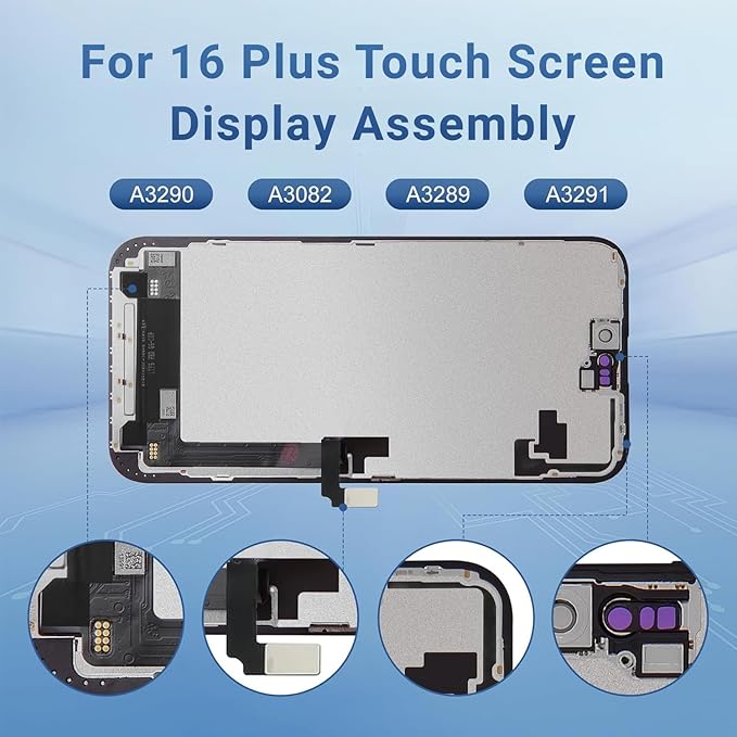 for iPhone 16 Plus Screen Replacement Kit Full Assembly 6.7 inch,3D Touch LCD Display for A3290、A3082、A3289 and A3291 Digitizer Screen and Repair Tools Kit