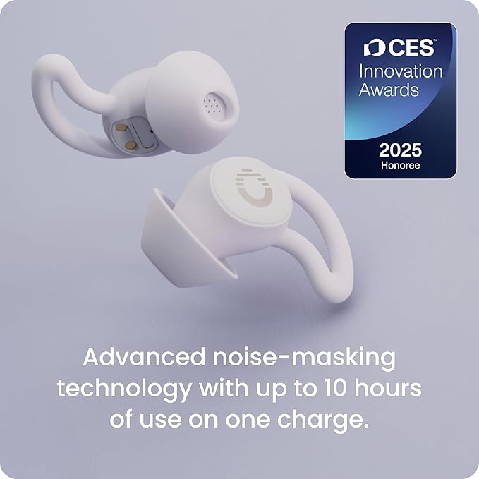 Ozlo Sleepbuds + USB-C Charging Block Bundle | Advanced Noise-Masking Sleep Earbuds | Science-Backed Sleep Sounds | Comfortable Side Sleeper Headphones